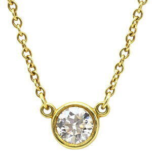 Tiffany Co Necklace By the Yard Single Diamond Pendant Yellow Gold
